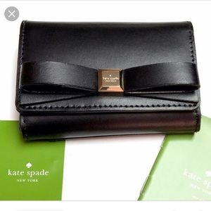 Kate Spade Black Keychain Wallet with Bow